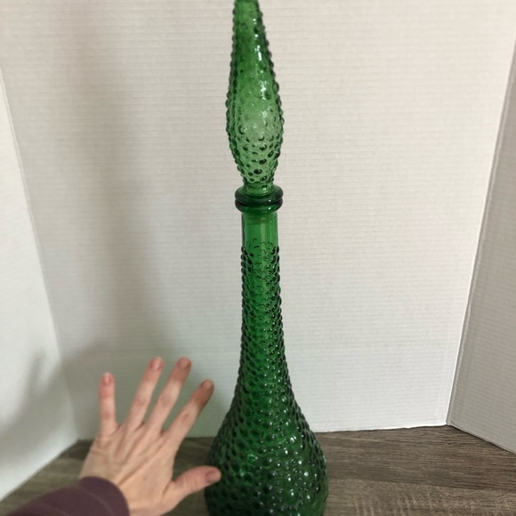 Vtg Empoli Italy Hobnail Genie Bottle with Stopper - Picture 16 of 17